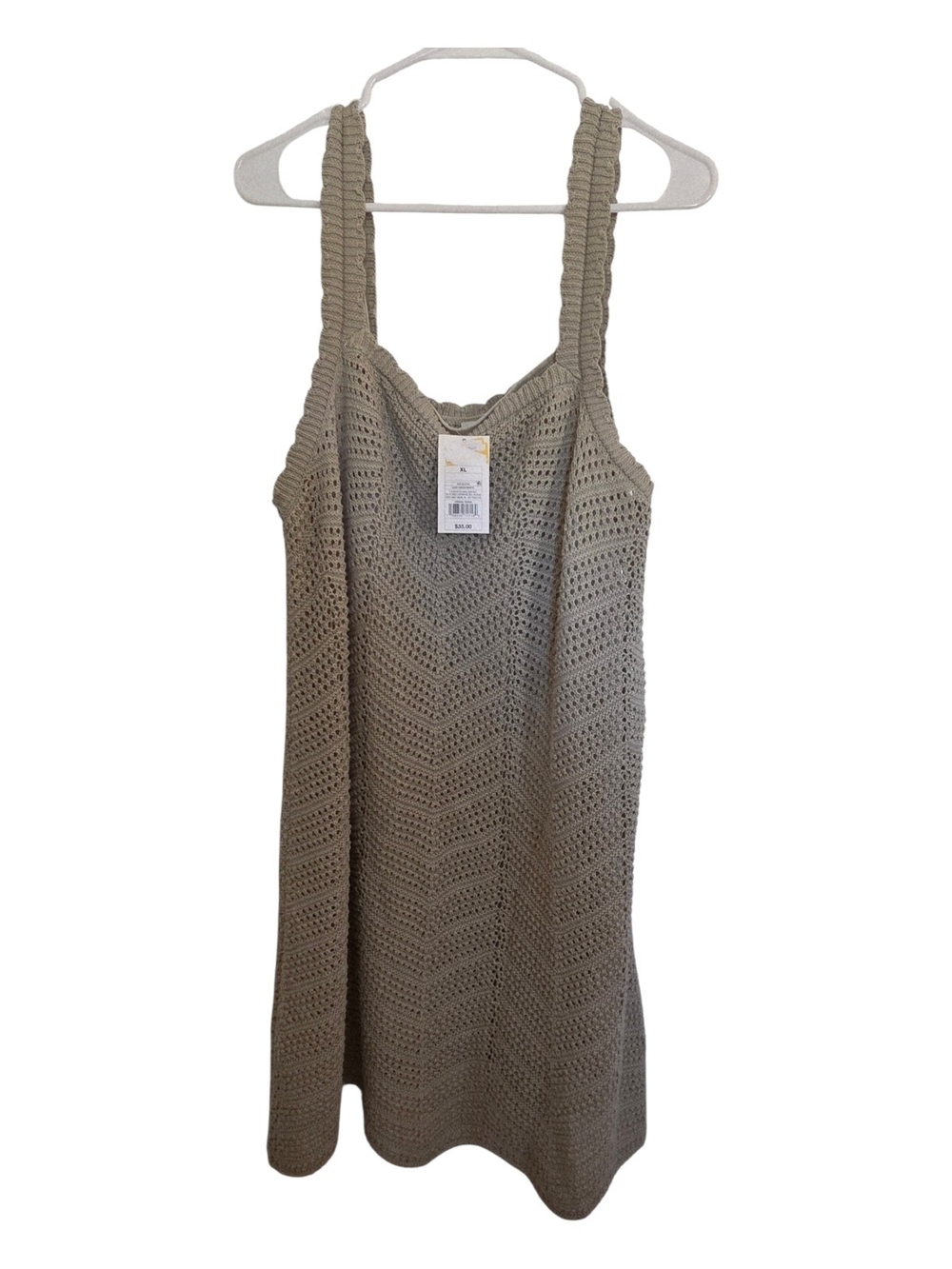 A NEW DAY Crochet Knit Sleeveless Dress in Olive Green